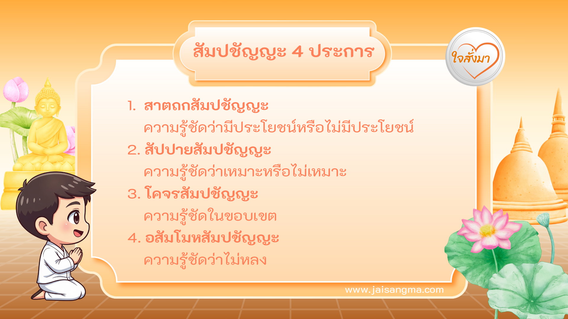 สัมปชัญญะ 4 ประการ