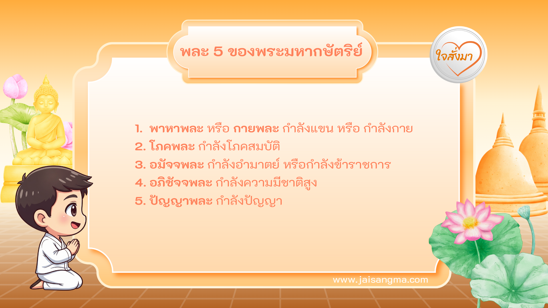 พละ 5 ของพระมหากษัตริย์